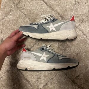 Golden Goose Gray and White Men's Sneakers RUNNING SOLE